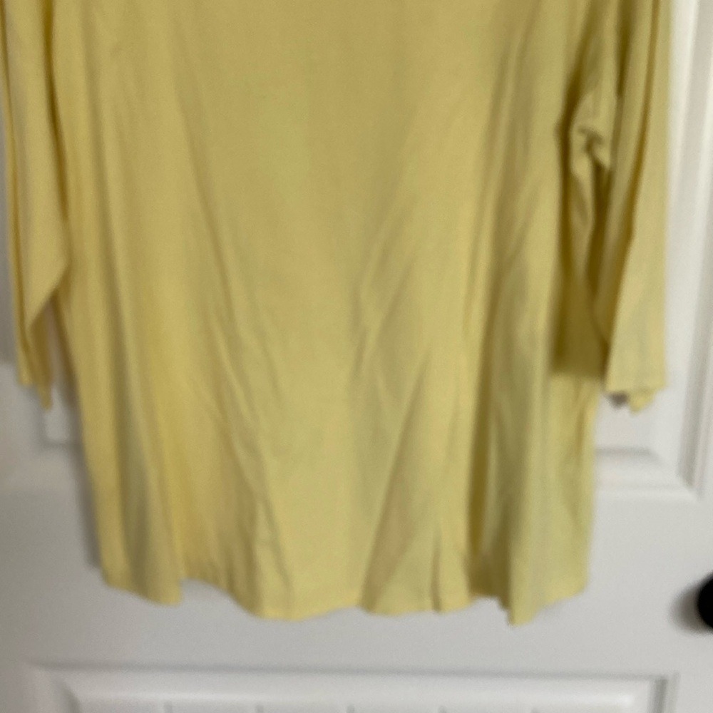 Kim Gravel Womens Butter‎ Yellow 3/4 Sleeve Tee Shirt Size XL Modal Blend Casual - Picture 4 of 9